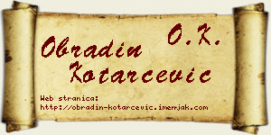 Obradin Kotarčević vizit kartica